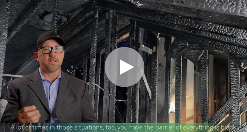 Knott's forensic engineers use Leica technology in fire investigation. Forensic engineering helps in fire investigation. Knott Laboratory